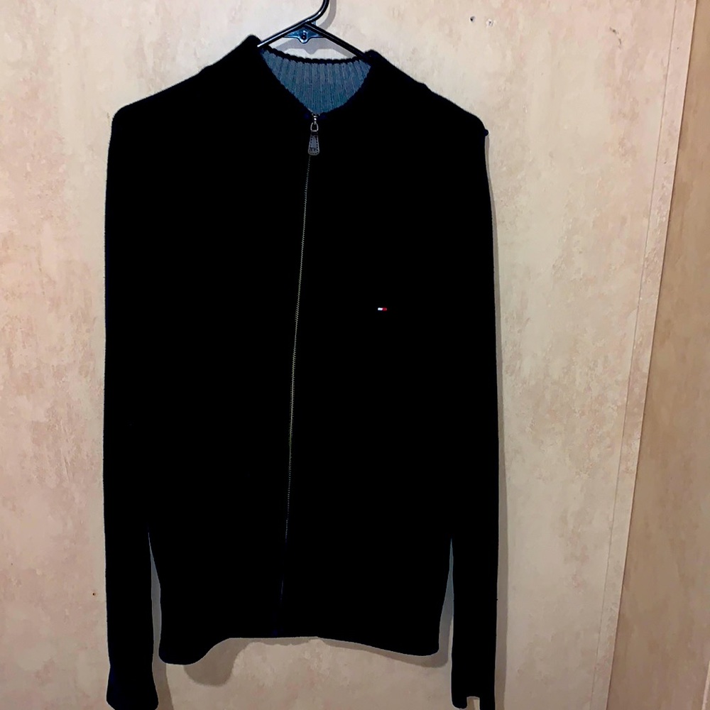 TOMMY HILFIGER Black heavyweight full zip up coat